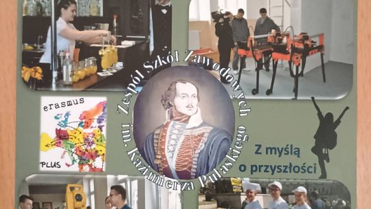 zdjęcie przedstawia plakat zapowiadający wydarzenie - Dzień Otwarty w Zespole Szkół Zawodowych im. Kazimierza Pułaskiego w Gorlicach