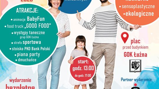 Zdjęcie przedstawia plakat zapowiadający wydarzenie - Dzień rodziny w Łużnej