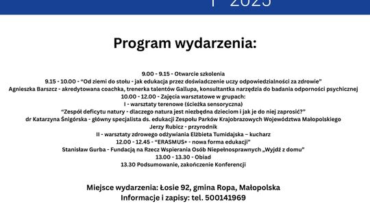 Edukacja zdrowotna, aktywność fizyczna i zdrowe odżywianie – jako fundament zdrowego stylu życia | zapowiedzi wydarzeń - halogorlice.info zdjęcie przedstawia plakat promujący wydarzenie Edukacja zdrowotna, aktywność fizyczna i zdrowe odżywianie – jako fundament zdrowego stylu życia