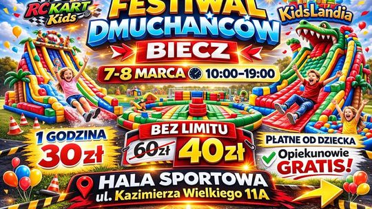 plakat zapowiadający wydarzenie - Festiwal Dmuchańców w Bieczu