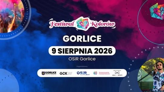 zdjęcie przedstawia plakat promujący wydarzenie - Festiwal Kolorów w Gorlicach