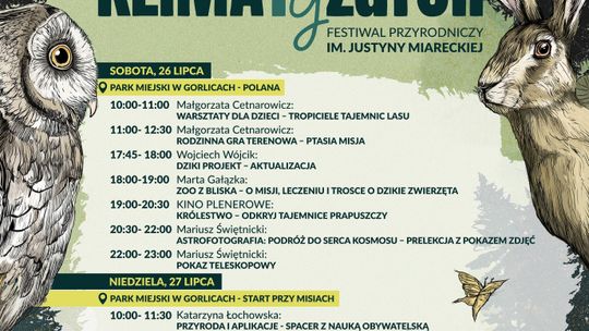 Festiwal Przyrodniczy im. Justyny Miareckiej pt. Beskidzki Klimatyzator | zapowiedzi imprez – halogorlice.info Plakat zapowiadający wydarzenie Festiwal Przyrodniczy im. Justyny Miareckiej