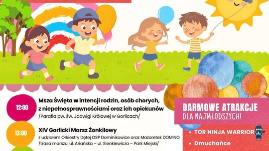Zdjęcie przedstawia plakat zapowiadający wydarzenie - Gorlicki Dzień Dziecka
