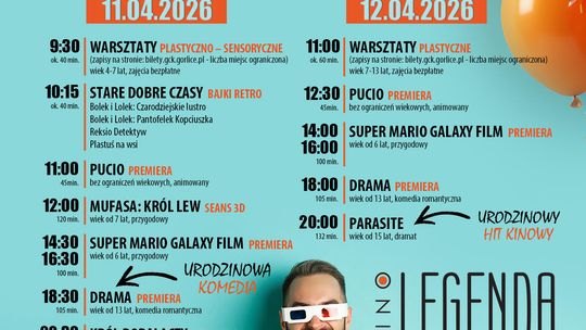 plakat zapowiadający wydarzenie - I Urodziny Kina Legenda