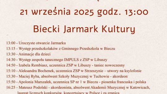 Zdjęcie przedstawia plakat promujący wydarzenie II Jarmark Regionalnych Specjałów i Rękodzieła w Bieczu