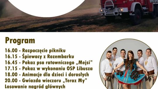 Plakat zapowiadający III Piknik Strażacki w Korczynie
