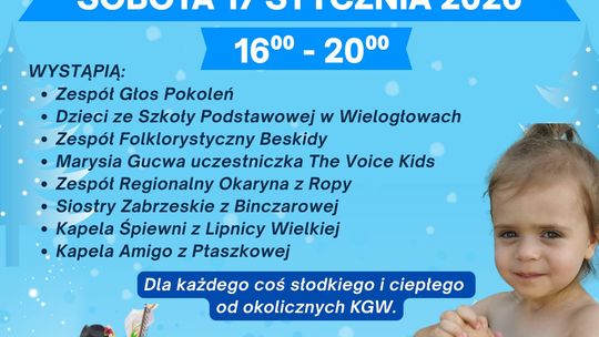 plakat zapowiadający wydarzenie - III Wielkie Kolędowanie przy szopce w Ptaszkowej dla Nikoli