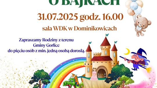Plakat promujący IV Rodzinny Konkurs Wiedzy o Bajkach