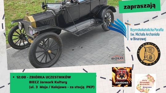 zdjęcie przedstawia plakat promujący wydarzenie - IV Zlot Pojazdów Zabytkowych w Binarowej