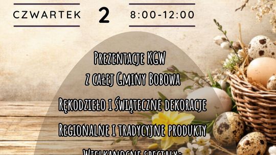 plakat zapowiadający wydarzenie - Jarmark Wielkanocny w Bobowej