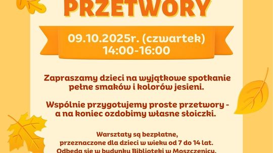 Zdjęcie przedstawia plakat promujący wydarzenie Jesienne warsztaty kulinarne dla dzieci