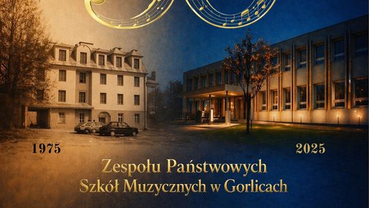 plakat zapowiadający wydarzenie - Jubileusz 50-lecia Zespołu Państwowych Szkół Muzycznych w Gorlicach
