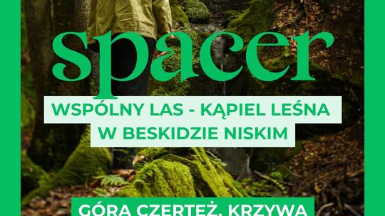 plakat zapowiadający wydarzenie - Kąpiel leśna w Krzywej