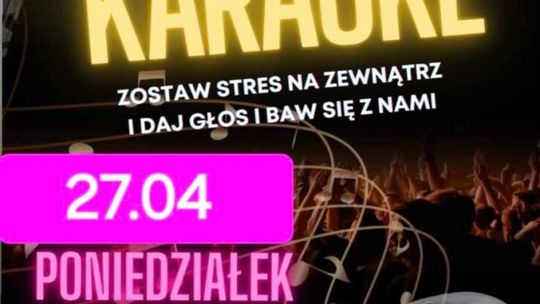 zdjęcie przedstawia plakat promujacy wydarzenie - Karaoke w Kawiarni Zdrojowej