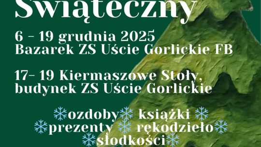 Plakat zapowiadający wydarzenie Kiermasz Świąteczny w Uściu Gorlickim
