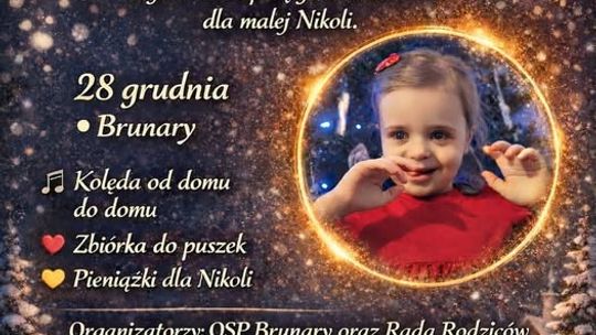 Plakat zapowiadający wydarzenie - Kolęda dla Nikoli w Brunarach