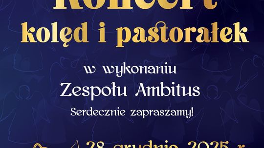Plakat zapowiadający wydarzenie - Koncert kolęd i pastorałek