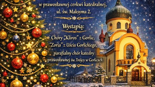 Plakat zapowiadający wydarzenie - Koncert kolęd w Gorlicach