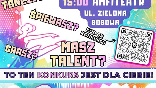 zdjęcie przedstawia plakat promujacy wydarzenie -  Konkurs Młodych Talentów o nagrodę Burmistrza Bobowej