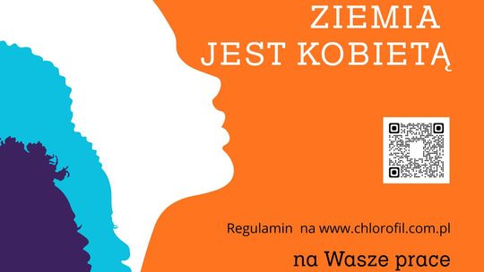 Plakat zapowiadający wydarzenie -  Konkurs Plastyczny „Wiosna jest kobietą, ziemia jest kobietą”