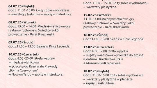 Letnia Mega Misja w Świetlicy OK3M | halogorlice.info Plakat zapowiadający Letnią Mega Misję w Świetlicy OK3M