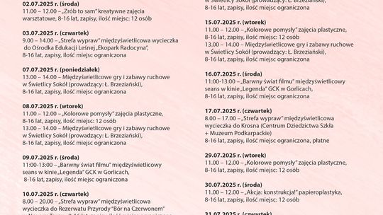 Plakat zapowiadający Letnia Mega Misja w Świetlicy OSG