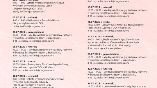 Letnia Mega Misja w Świetlicy Sokół | halogorlice.info Plakat zapowiadający Letnią Mega Misję w Świetlicy Sokół