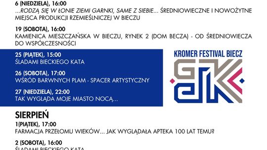 Letnie spacery muzealne w Bieczu | halogorlice.info Plakat zapowiadający Letnie spacery muzealne w Bieczu