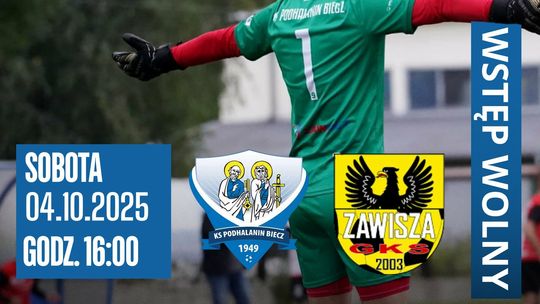 plakat zapowiadający Mecz 8 kolejki ligi okręgowej GKS Zawisza vs KS Podhalanin Biecz