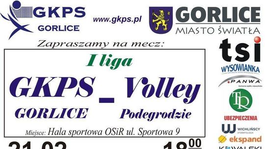 plakat zapowiadający wydarzenie - Mecz GKPS Gorlice - KS VOLLEY Podegrodzie