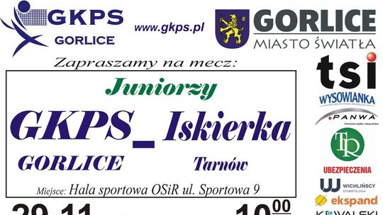 Mecz GKPS Gorlice – MUKS Iskierka Tarnów | zapowiedzi wydarzeń - halogorlice.info plakat zapowiadający mecz GKPS Gorlice – MUKS Iskierka Tarnów
