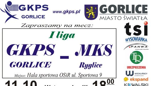 plakat zapowiadający wydarzenie Meczu siatkówki | GKPS Gorlice & MKS Ryglice