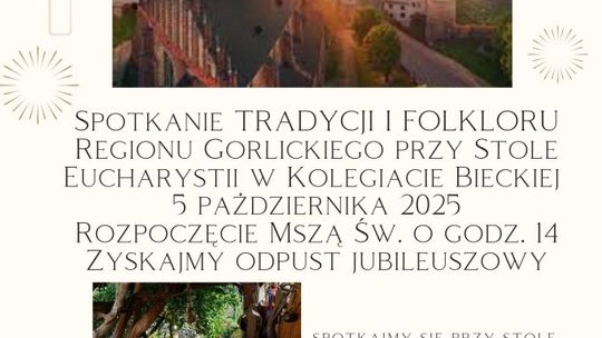 Zdjęcie przedstawia plakat promujący wydarzenie Niech stół jednoczy. Spotkanie tradycji i folkloru