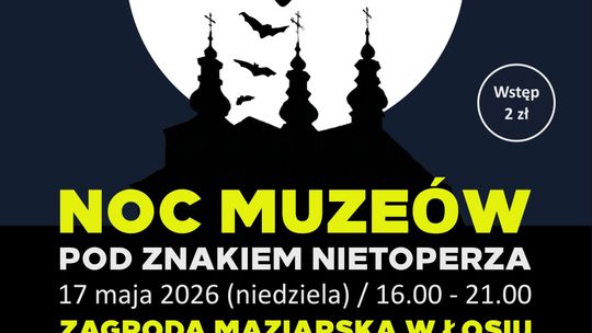 zdjęcie przedstawia plakat promujacy wydarzenie - Noc Muzeów pod znakiem Nietoperza