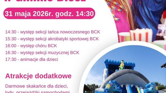 zdjęcie przedstawia plakat promujący wydarzenie - Obchody Dnia Dziecka w Gminie Biecz