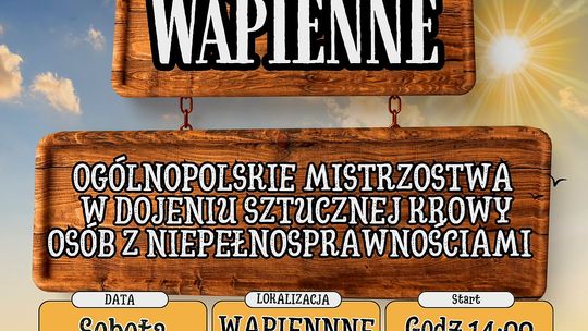 Ogólnopolskie Mistrzostwa w dojeniu sztucznej krowy osób z niepełnosprawnościami | halogorlice.info Plakat promujący Ogólnopolskie Mistrzostwa w dojeniu sztucznej krowy osób z niepełnosprawnościami