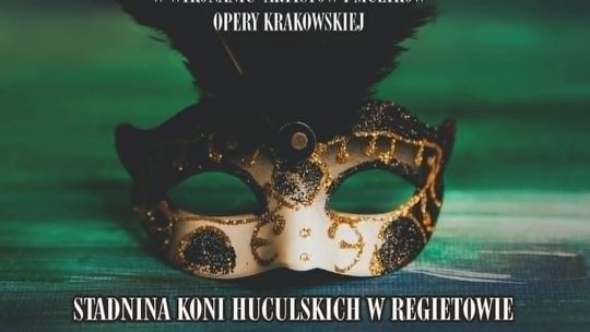 Zdjęcie przedstawia plakat zapowiadający wydarzenie - Opera Krakowska wystąpi w Regietowie. Nocne widowisko „Zemsta Nietoperza”