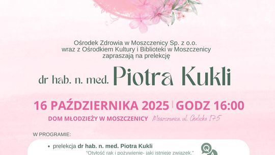 Plakat zapowiadający wydarzenie  Październik Świadomości w Moszczenicy
