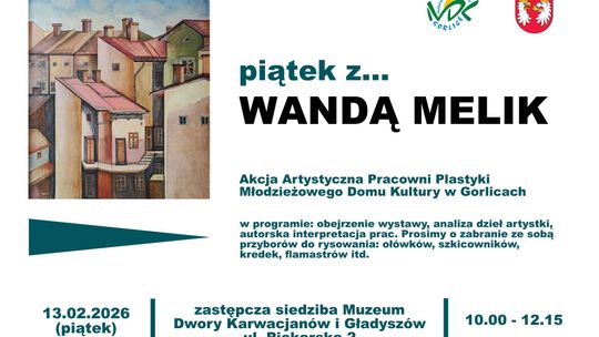 Plakat zapowiadający wydarzenie - piątek z... Wandą Melik