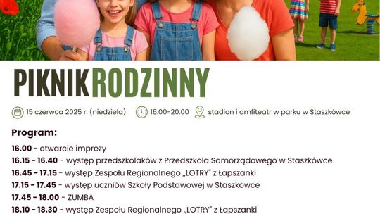 Piknik Rodzinny w Staszkówce | halogorlice.info Plakat zapowiadający wydarzenie Piknik Rodzinny w Staszkówce