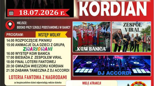 zdjęcie przedstawia plakat promujący wydarzenie - Piknik strażacki w Banicy