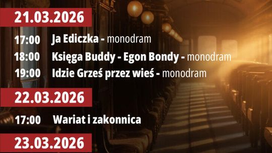 plakat zapowiadający wydarzenie - Pociąg do teatru