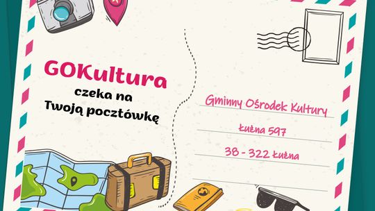 Plakat promujący zabawę Pocztówka w moich wakacji