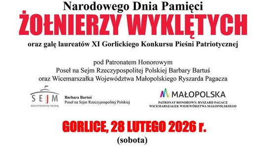 plakat zapowiadający wydarzenie -  Powiatowe obchody Narodowego Dnia Pamięci Żołnierzy Wyklętych.