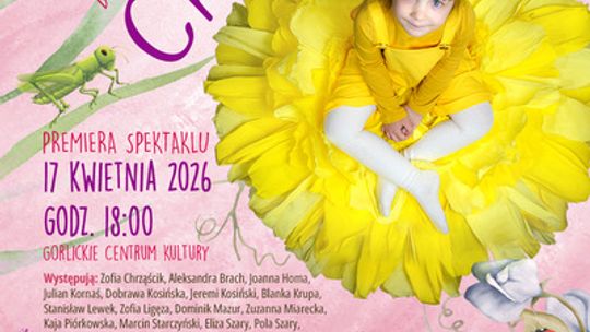 plakat zapowiadający wydarzenie - Premiera spektaklu „Calineczka”