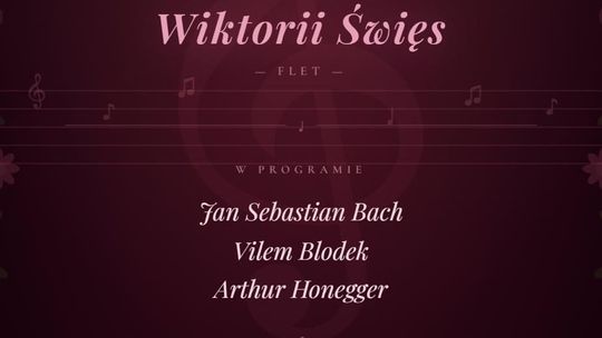 zdjęcie przedstawia plakat promujacy wydarzenie -recital dyplomowy w ZPSM