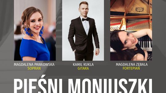 Plakat zapowiadający wydarzenie Recital - Pieśni Moniuszki w Dworze Karwacjanów