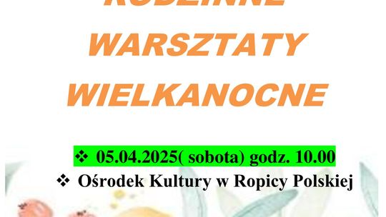 plakat rodzinne warsztaty wielkanocne