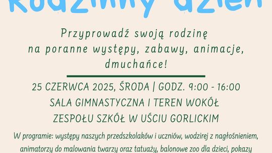 Plakat zapowiadający Rodzinny Dzień w Uściu Gorlickim