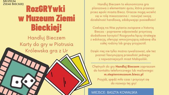RozGRYwki w Muzeum Ziemi Bieckiej | halogorlice.info Plakat zapowiadający RozGRYwki w Muzeum Ziemi Bieckiej